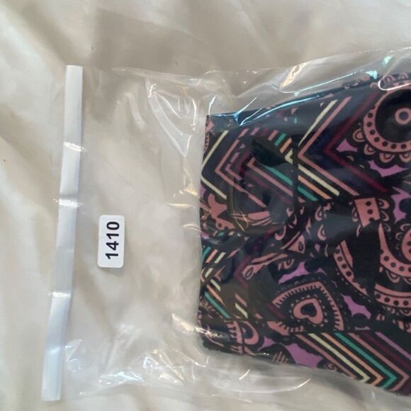 1410 LuLaRoe Leggings Size OS Mauve and Brown Geometric Print New - Picture 4 of 4